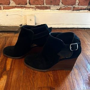 Lucky Brand Black Wedge Booties